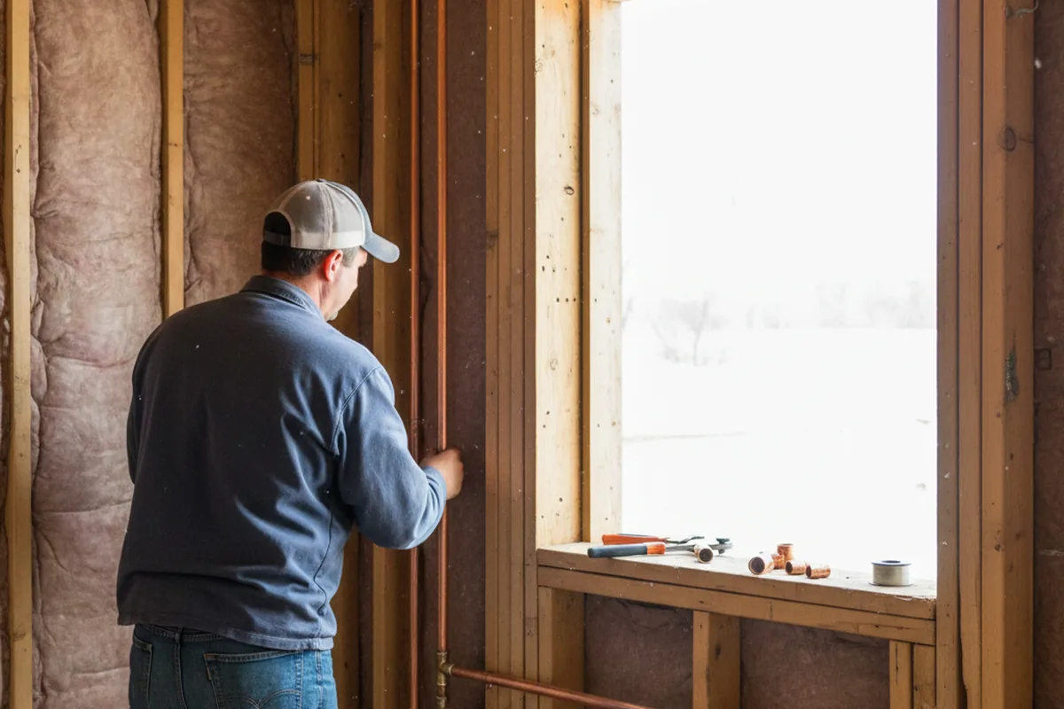 Licensed plumber running new copper supply lines in a Port Royal home