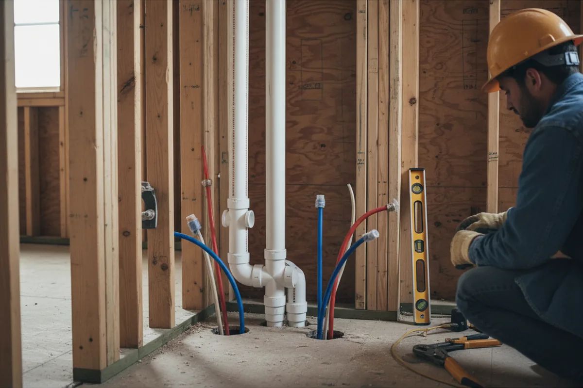 Drain and supply rough-in during Drain Cleaning in Port Royal